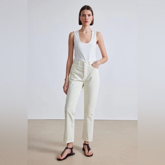 Apiece apart Camilla Jean ecru size 27 ultra high rise kick flare organic cotton - Picture 1 of 13